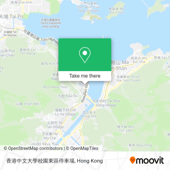 香港中文大學校園東區停車場地圖