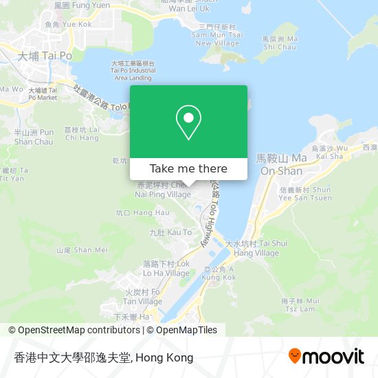 香港中文大學邵逸夫堂 map