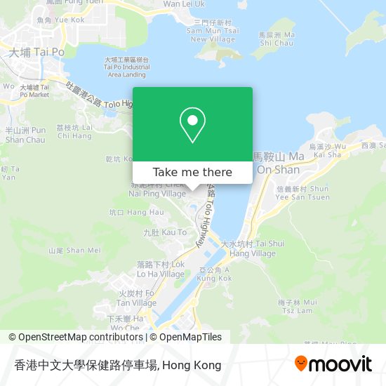 香港中文大學保健路停車場 map