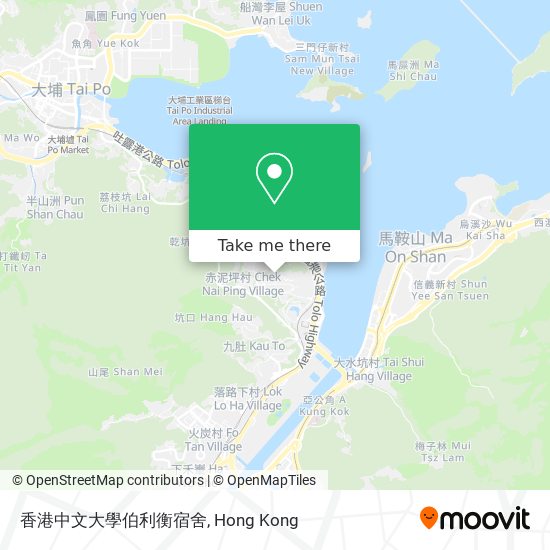 香港中文大學伯利衡宿舍 map