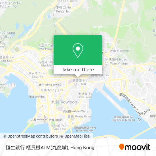 恒生銀行 櫃員機ATM(九龍城)地圖