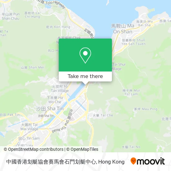 中國香港划艇協會賽馬會石門划艇中心地圖