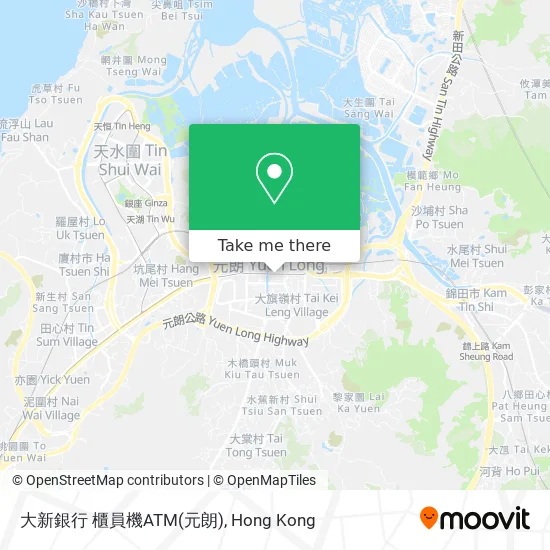 大新銀行 櫃員機ATM(元朗)地圖
