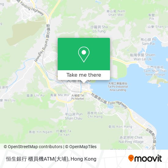 恒生銀行 櫃員機ATM(大埔)地圖