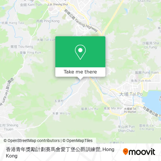 香港青年獎勵計劃賽馬會愛丁堡公爵訓練營地圖