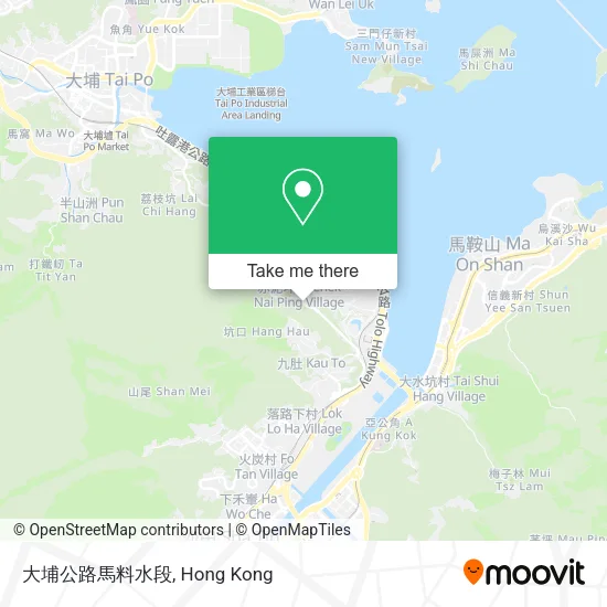 大埔公路馬料水段地圖
