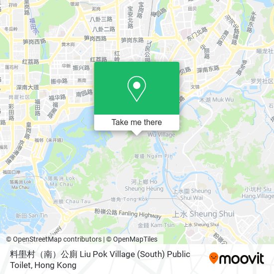 料壆村（南）公廁 Liu Pok Village (South) Public Toilet map