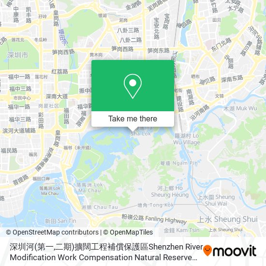 深圳河(第一,二期)擴闊工程補償保護區Shenzhen River Modification Work Compensation Natural Reserve (Stage 1 And 2) map