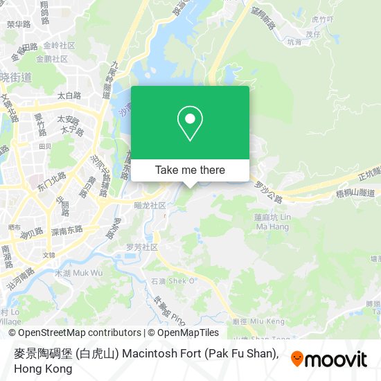 麥景陶碉堡 (白虎山) Macintosh Fort (Pak Fu Shan) map