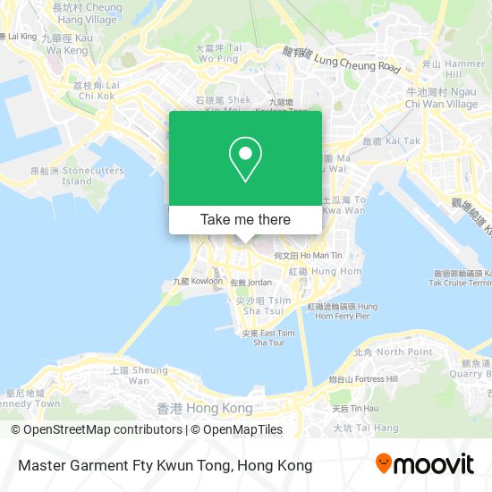 Master Garment Fty Kwun Tong map