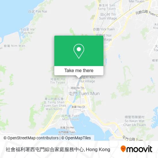 社會福利署西屯門綜合家庭服務中心地圖