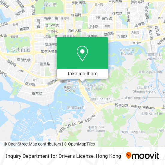 Inquiry Department for Driver's License map