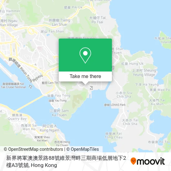 新界將軍澳澳景路88號維景灣畔三期商場低層地下2樓A3號舖地圖