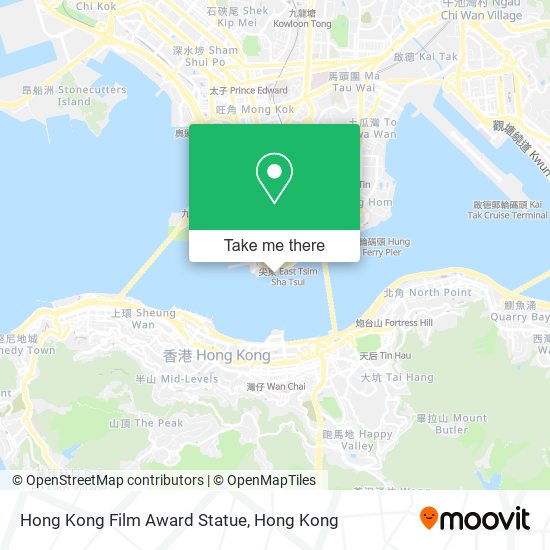 Hong Kong Film Award Statue map