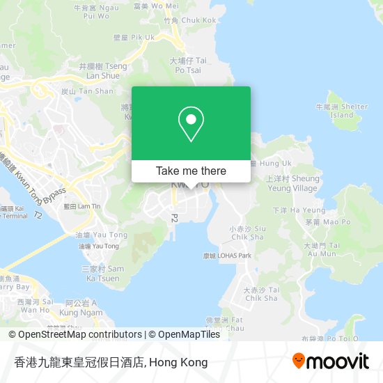 香港九龍東皇冠假日酒店 map