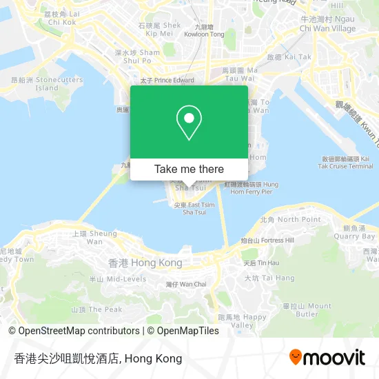 香港尖沙咀凱悅酒店地圖