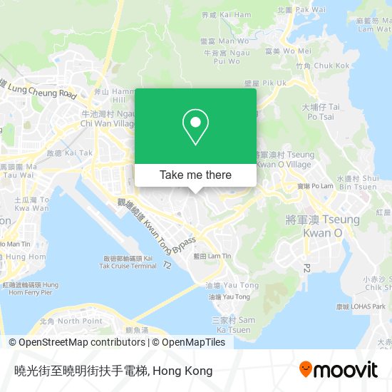 曉光街至曉明街扶手電梯地圖