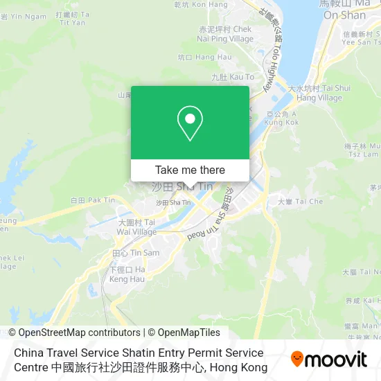 China Travel Service Shatin Entry Permit Service Centre 中國旅行社沙田證件服務中心地圖