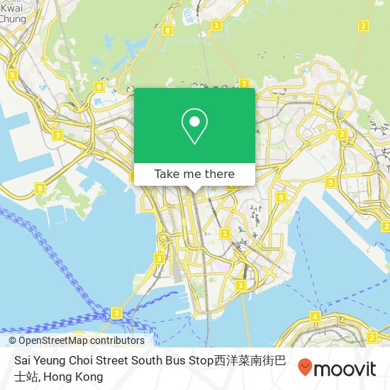 Sai Yeung Choi Street South Bus Stop西洋菜南街巴士站地圖