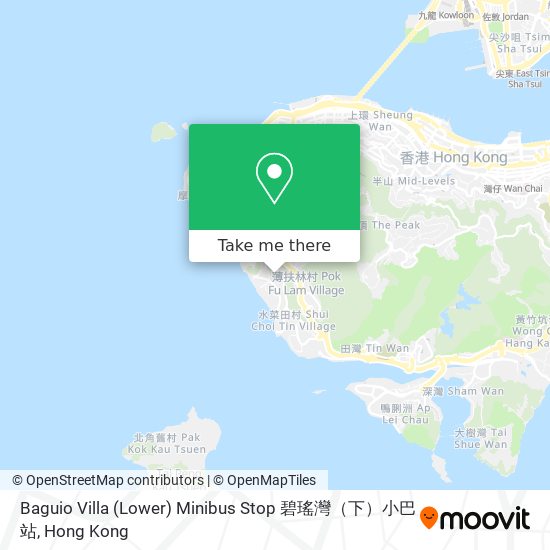 Baguio Villa (Lower) Minibus Stop 碧瑤灣（下）小巴站 map