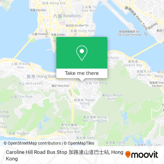 Caroline Hill Road Bus Stop 加路連山道巴士站 map