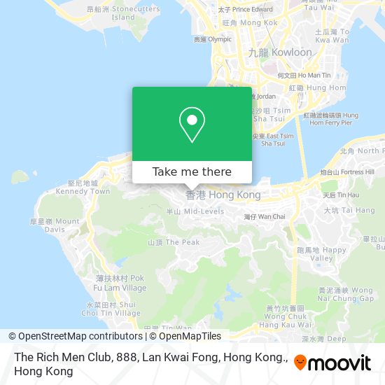 The Rich Men Club, 888, Lan Kwai Fong, Hong Kong. map