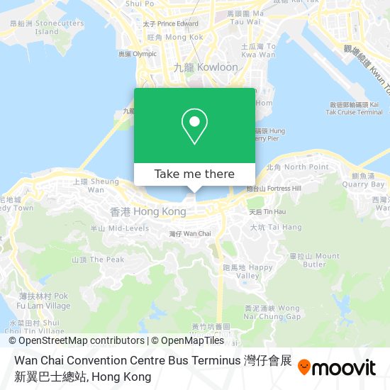 Wan Chai Convention Centre Bus Terminus 灣仔會展新翼巴士總站 map