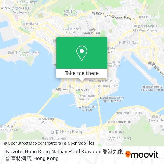 Novotel Hong Kong Nathan Road Kowloon 香港九龍諾富特酒店 map