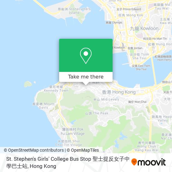 St. Stephen's Girls' College Bus Stop 聖士提反女子中學巴士站 map