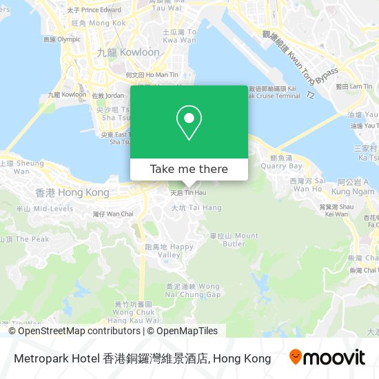 Metropark Hotel 香港銅鑼灣維景酒店地圖