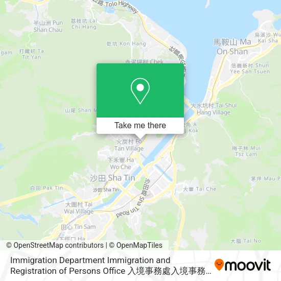 Immigration Department Immigration and Registration of Persons Office 入境事務處入境事務及人事登記辦事處地圖
