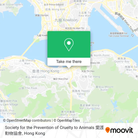 Society for the Prevention of Cruelty to Animals 愛護動物協會地圖