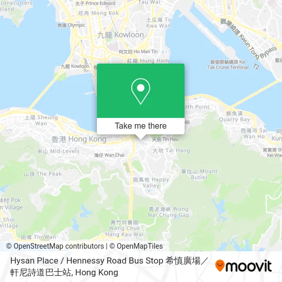 Hysan Place / Hennessy Road Bus Stop 希慎廣場／軒尼詩道巴士站 map