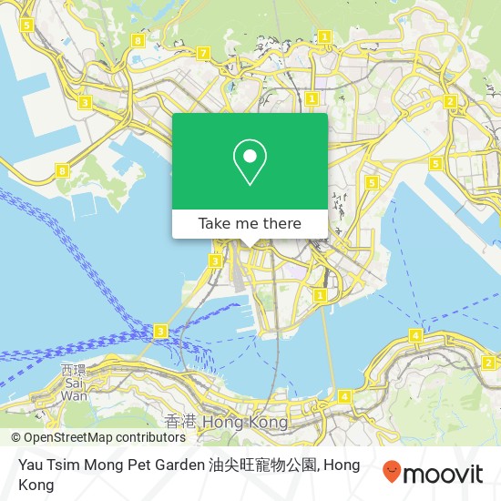 Yau Tsim Mong Pet Garden 油尖旺寵物公園 map