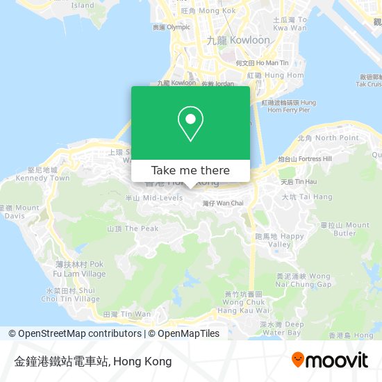金鐘港鐵站電車站 map