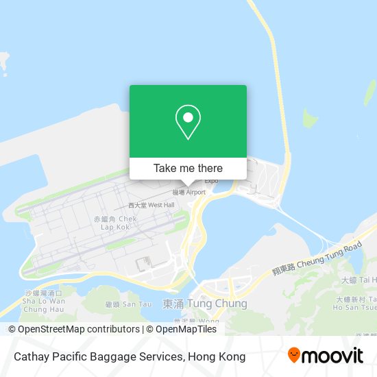 Cathay Pacific Baggage Services map