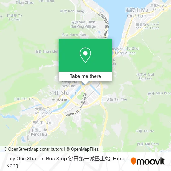 City One Sha Tin Bus Stop 沙田第一城巴士站 map