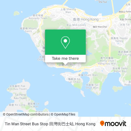Tin Wan Street Bus Stop 田灣街巴士站 map