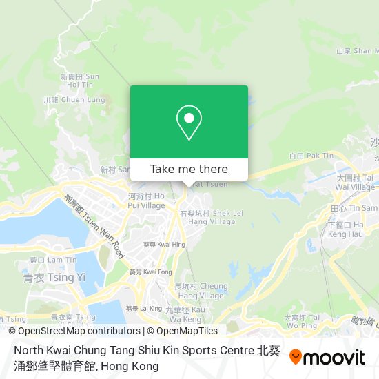 North Kwai Chung Tang Shiu Kin Sports Centre 北葵涌鄧肇堅體育館地圖