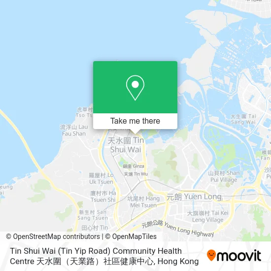 Tin Shui Wai (Tin Yip Road) Community Health Centre 天水圍（天業路）社區健康中心地圖