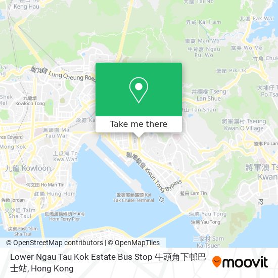Lower Ngau Tau Kok Estate Bus Stop 牛頭角下邨巴士站 map