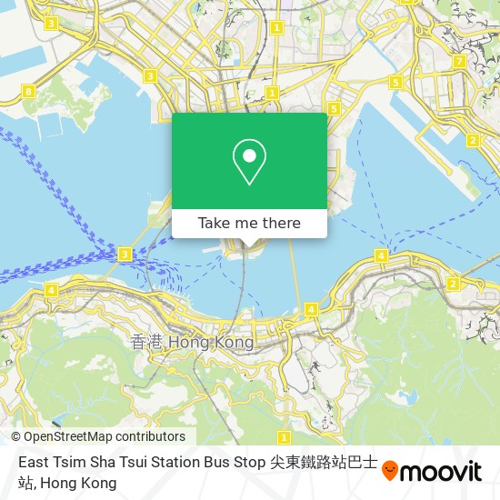 East Tsim Sha Tsui Station Bus Stop 尖東鐵路站巴士站 map
