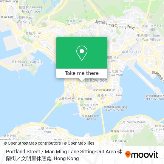 Portland Street / Man Ming Lane Sitting-Out Area 砵蘭街／文明里休憩處地圖