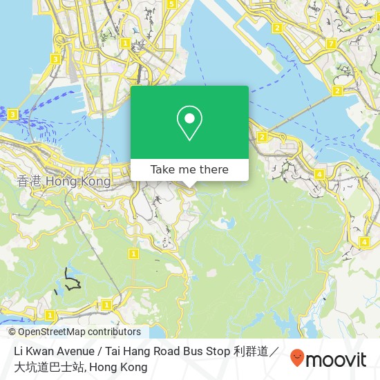 Li Kwan Avenue / Tai Hang Road Bus Stop 利群道／大坑道巴士站 map