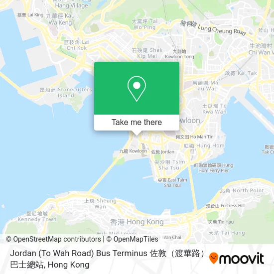 Jordan (To Wah Road) Bus Terminus 佐敦（渡華路）巴士總站 map