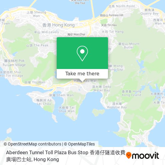 Aberdeen Tunnel Toll Plaza Bus Stop 香港仔隧道收費廣場巴士站地圖