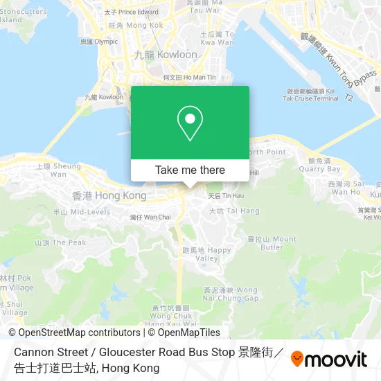 Cannon Street / Gloucester Road Bus Stop 景隆街／告士打道巴士站地圖