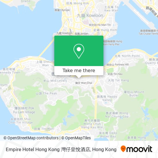 Empire Hotel Hong Kong 灣仔皇悅酒店 map