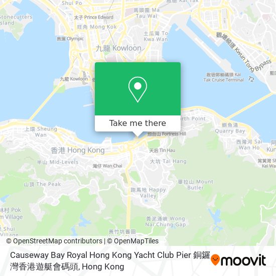 Causeway Bay Royal Hong Kong Yacht Club Pier 銅鑼灣香港遊艇會碼頭 map