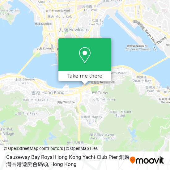 Causeway Bay Royal Hong Kong Yacht Club Pier 銅鑼灣香港遊艇會碼頭地圖